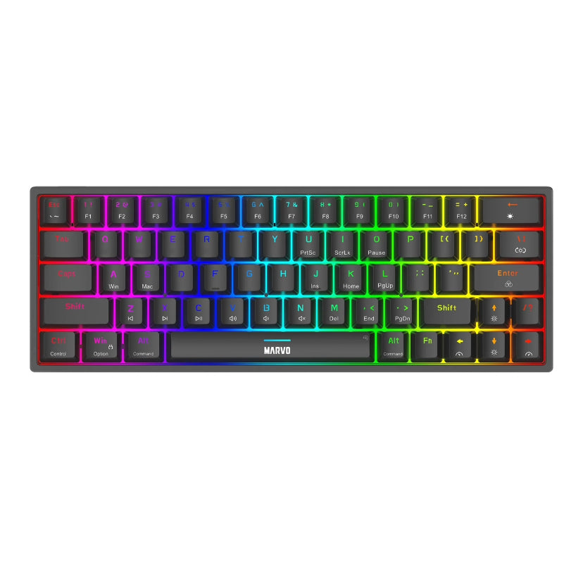 Teclado gamer mecánico 60% MARVO KG955 Shogo con retroiluminación RGB