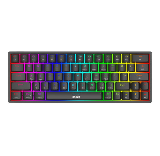 Teclado gamer mecánico 60% MARVO KG955 Shogo con retroiluminación RGB